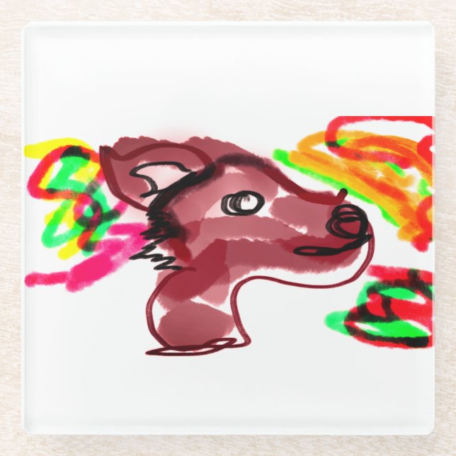 Fox-Herbstgesicht Glasuntersetzer (Vorderseite)