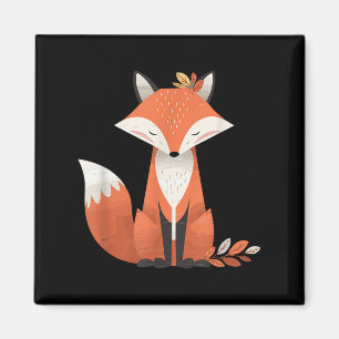 Fox Herbstleaves Süße Tier Woodland Fall Natur Magnet