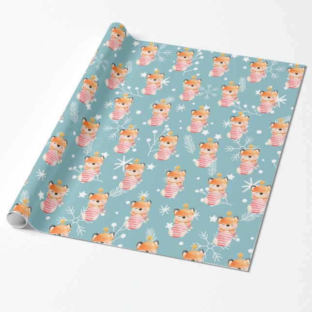 Fox Holidays Anpassen Geschenkpapier (Ungerollt)