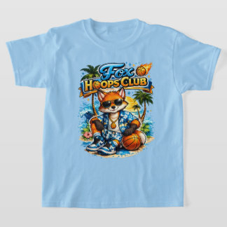 Fox Hoops Club Enfants T-Shirt | Cute Été Basketba