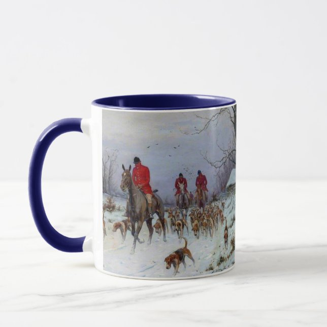 Fox Hunt Huntsmen und Hunden kehren Zuhause zurück Tasse (Links)
