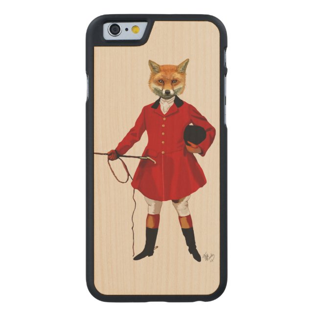 Fox Hunter 2 Full 3 Carved Wood iPhone Hülle (Rückseite)