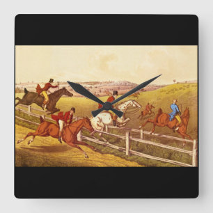 Fox Hunting', Henry Alken_Engravings Quadratische Wanduhr