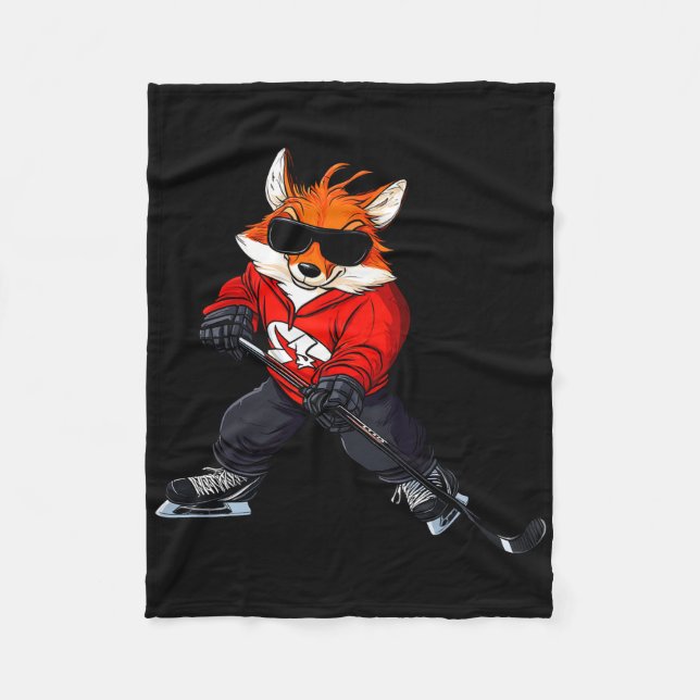 Fox Ice Hockey Player  Fleecedecke (Vorderseite)