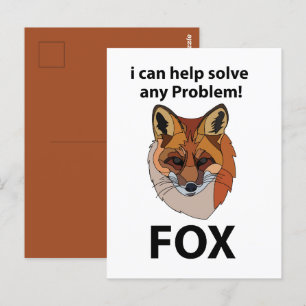 Fox ich kann helfen, jedes Problem Funny Fox zu lö Postkarte