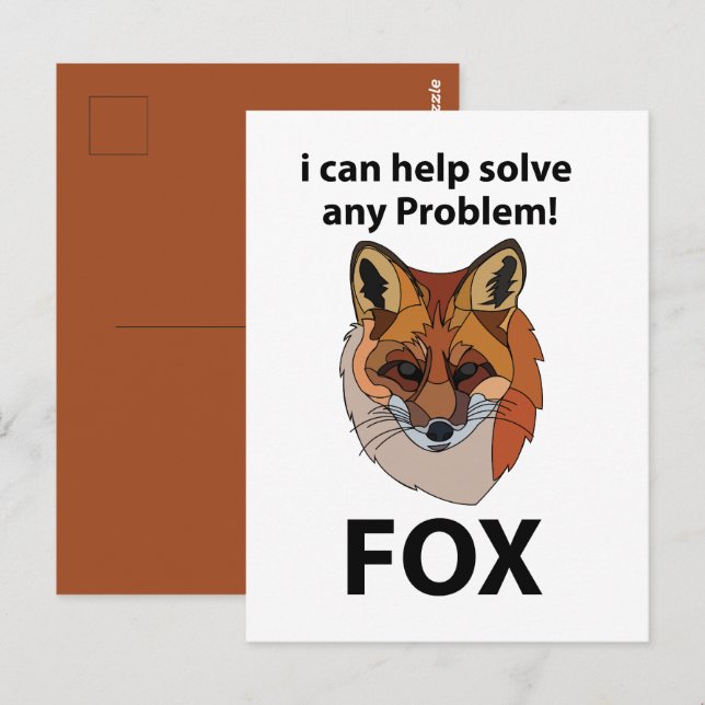 Fox ich kann helfen, jedes Problem Funny Fox zu lö Postkarte (Vorne/Hinten)