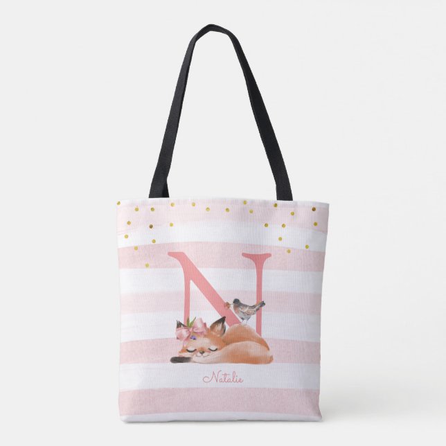 Fox Illustration Mutter, um von einem Baby Mädchen Tasche (Rückseite)
