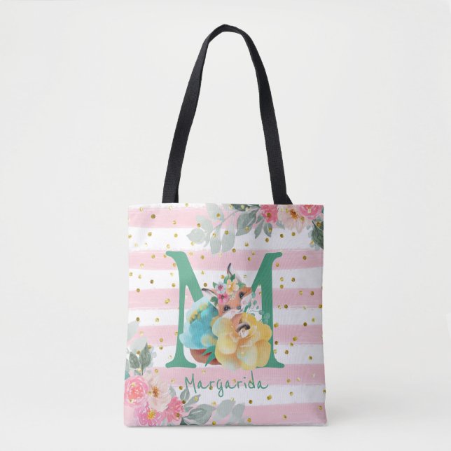 Fox Illustration Mutter, um von einem Baby Mädchen Tasche (Vorderseite)
