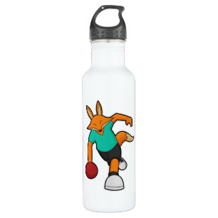 Fox im Bowling mit Bowlingball Edelstahlflasche