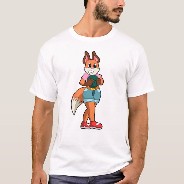 Fox im Bowling mit Bowlingball T-Shirt (Vorderseite)