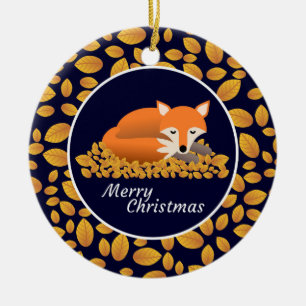 Fox im Frost Keramik Ornament