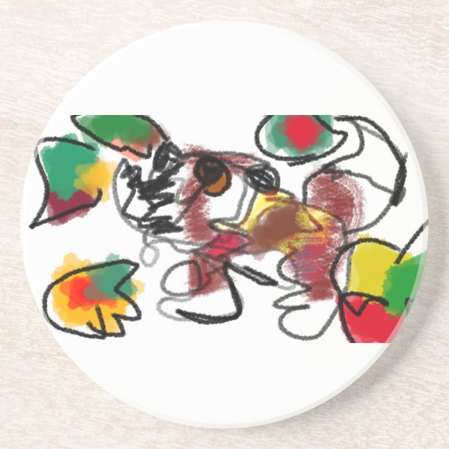 Fox im Herbst gewartet Getränkeuntersetzer (Vorne)