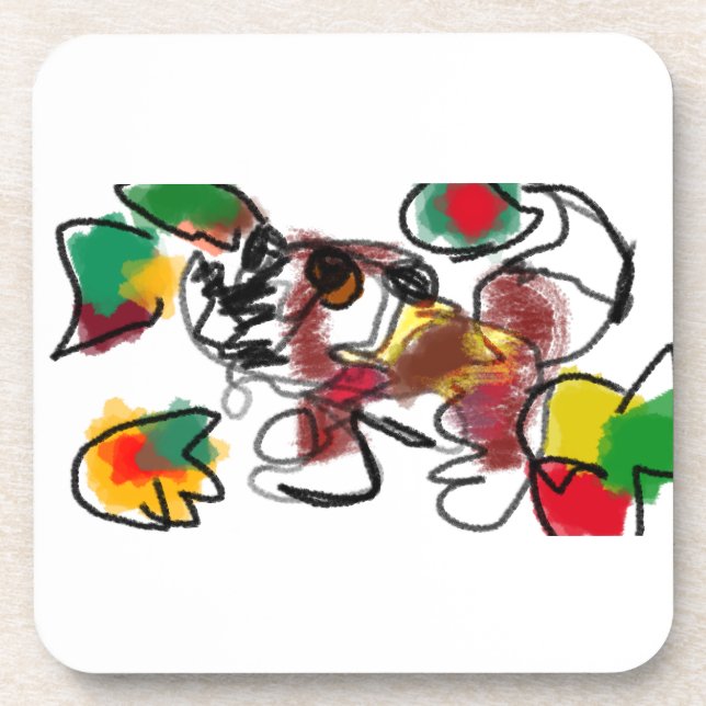 Fox im Herbst gewartet Getränkeuntersetzer (Vorderseite)