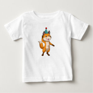 Fox im Party mit Party Hut Baby T-shirt