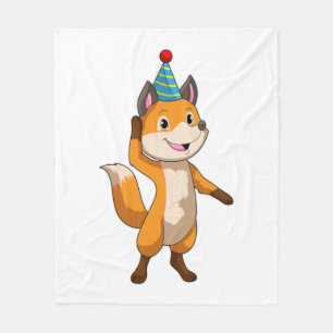 Fox im Party mit Party Hut Fleecedecke
