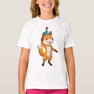 Fox im Party mit Party Hut T-Shirt