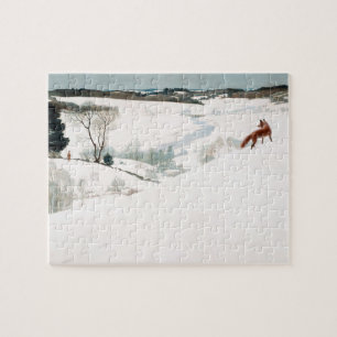 Fox im Schnee von Newell Convers Wyeth