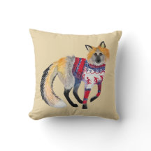 Fox im Strick Sweater Throw Kissen