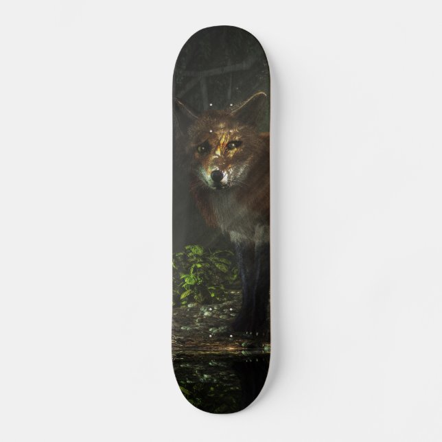 Fox im tiefen Wald Skateboard (Vorderseite)