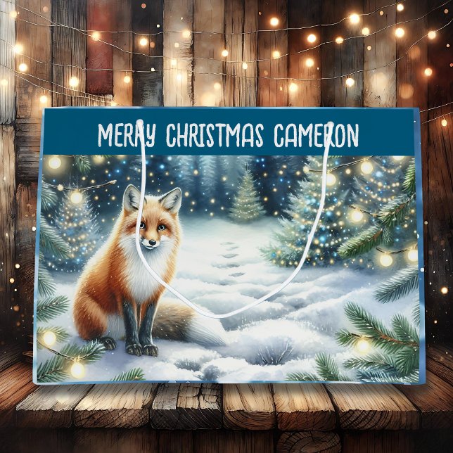 Fox im verzauberten Wald Personalisierte Weihnacht Große Geschenktüte (Von Creator hochgeladen)