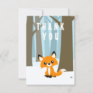Fox im Wald danken Ihnen kardiert Ebene Dankeskarte