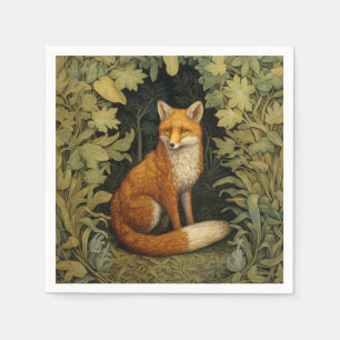 Fox im Wald, Jugendstil Serviette