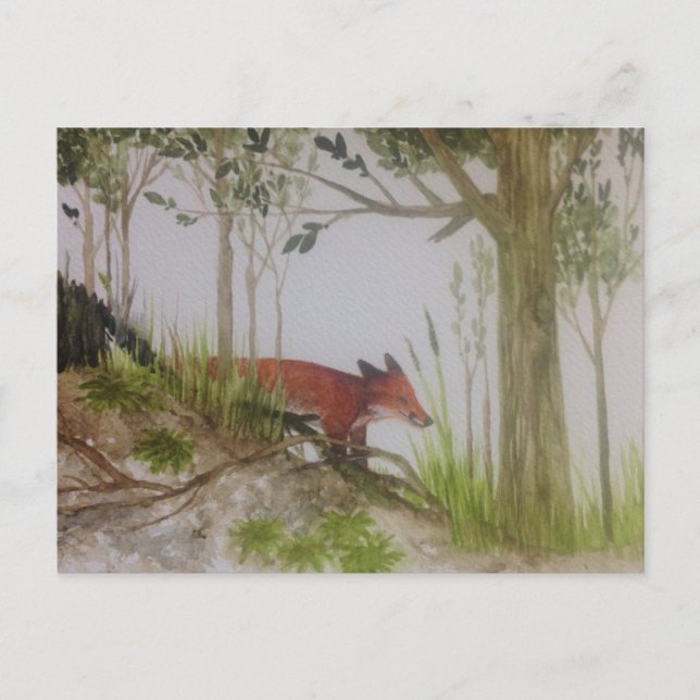 Fox im Wald Postkarte (Vorderseite)