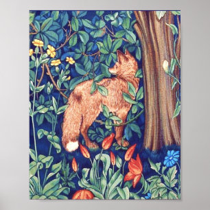 Fox im Wald William Morris Poster