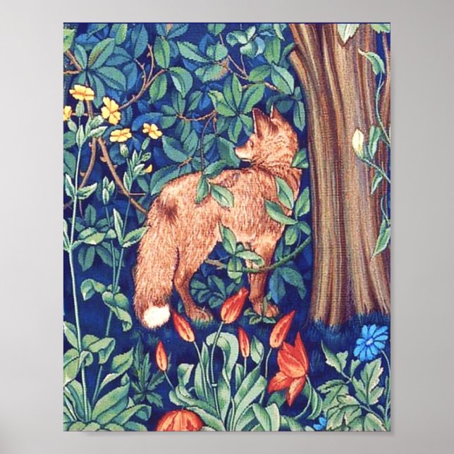 Fox im Wald William Morris Poster (Vorne)