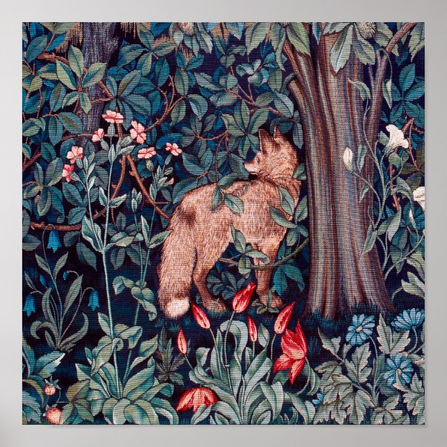 Fox im Wald, William Morris Poster (Vorne)