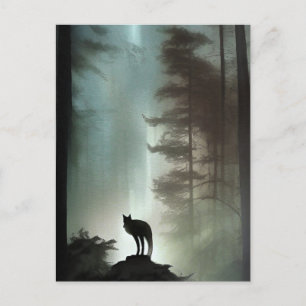 Fox in a Mistral - Wildlife Art Card Postkarte