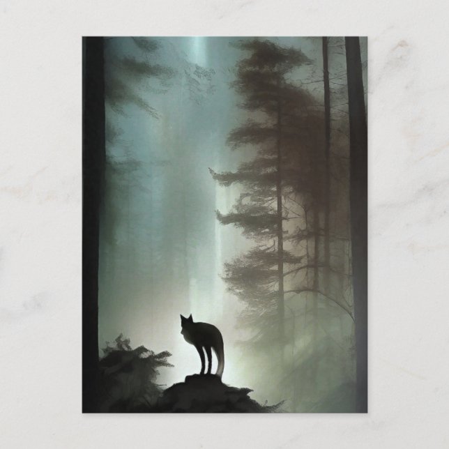 Fox in a Mistral - Wildlife Art Card Postkarte (Vorderseite)