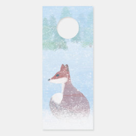 Fox in a Snowy Forest Door Hanger Türanhänger
