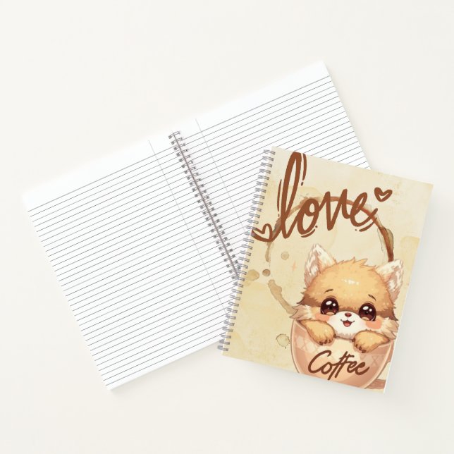 Fox in a Tasse - Niedlich Coffee Lover's Notebook Notizbuch (Innenseite)