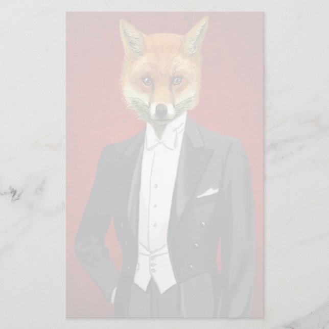 Fox in Abend Anzug, Portrait Briefpapier (Vorderseite)