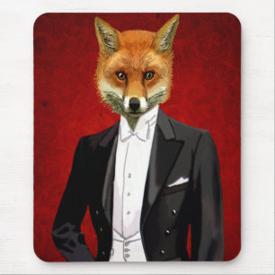 Fox in Abend Anzug, Portrait Mousepad