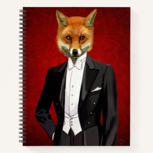 Fox in Abend Anzug, Portrait Notizbuch