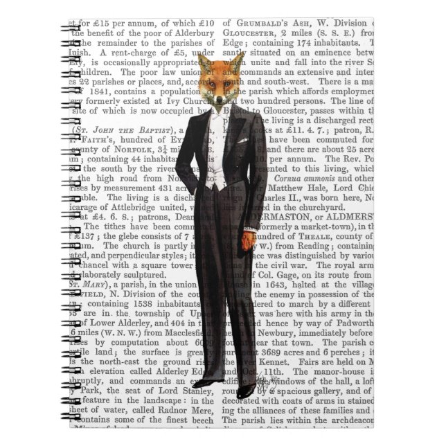 Fox in Abend Anzug voll Notizblock (Vorderseite)
