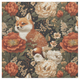 Fox in Blume Blumenmuster nahtlos Muster Stoff