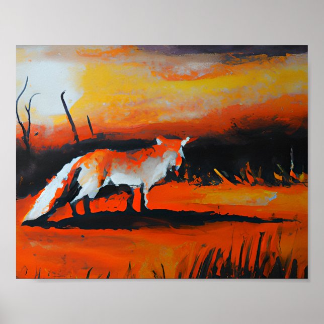 Fox in der Dämmerung Poster (Vorne)