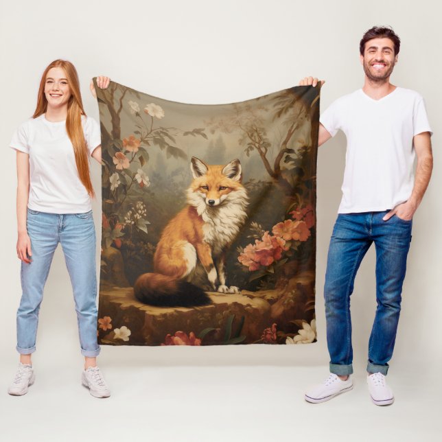 Fox in der Waldlaune Viktorianisch Fleecedecke (Beispiel)