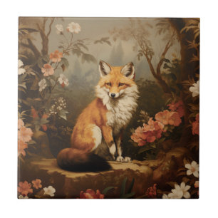 Fox in der Waldlaune Viktorianisch Fliese