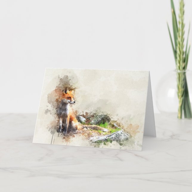 Fox in der Wildmalerei Karte (Vorderseite)