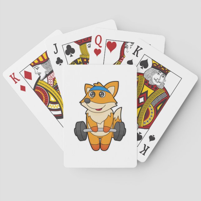 Fox in Fitness mit Barbell Spielkarten (Rückseite)