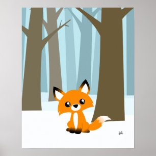 Fox in Forest Poster