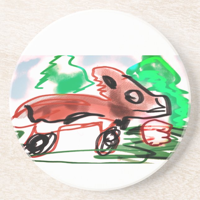 Fox in Frühjahr Getränkeuntersetzer (Vorne)