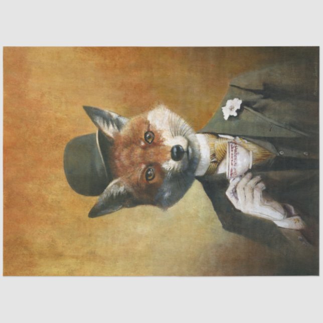 Fox in Kleidung Tisupapier Seidenpapier (Vorderseite)