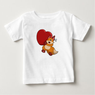Fox in Liebe mit Herz Baby T-shirt