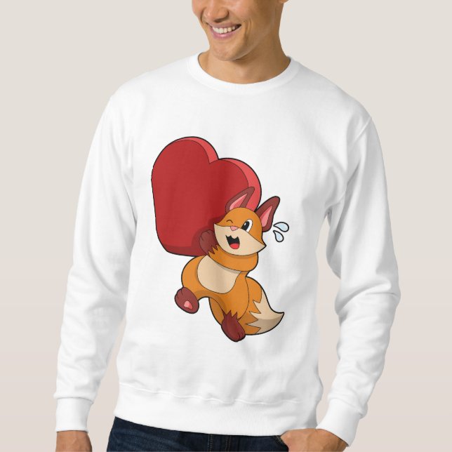 Fox in Liebe mit Herz Sweatshirt (Vorderseite)