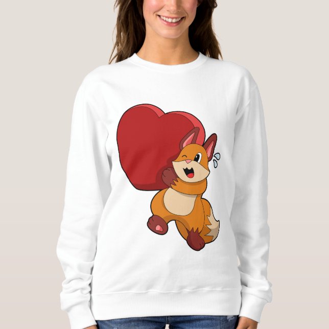 Fox in Liebe mit Herz Sweatshirt (Vorderseite)